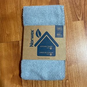 New Norwex Kitchen Towel graphite with denim trim